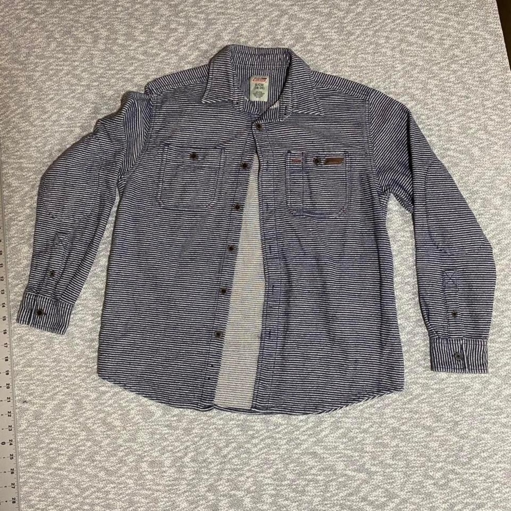 Dickies long sleep blue striped button up shirt Size S (34-36) SKU749 #striped